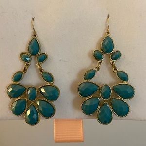 Teal statement earrings